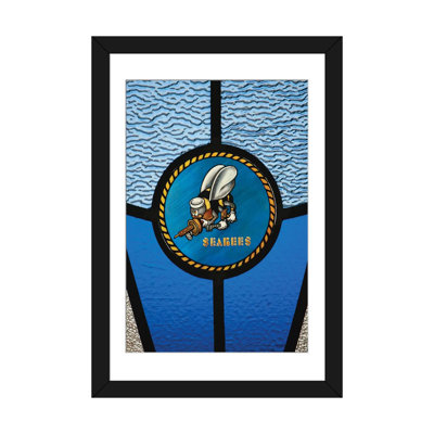 «A Single Seabee Logo intégrés dans une vitrail», reproduction de photo sur toile