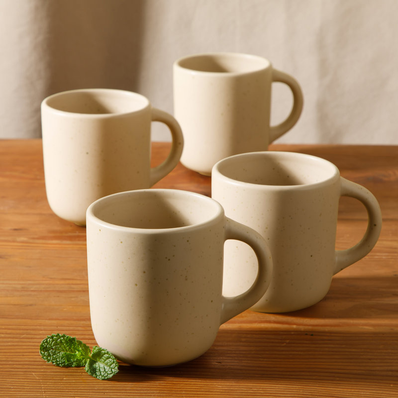 Ensemble de grandes tasses 4 pièces Bloomhouse Corcisa, Cappuccino crème