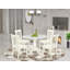 L'ensemble de salle à manger moderne 5 pièces se compose d'une table ronde et de 4 chaises de salle à manger Mid Century en bois avec dossier à lattes - Lin blanc-1752466851-1752466849-1778211453