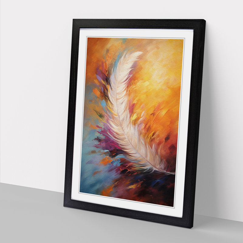 Feather Action No.2 1 Piece Single Picture Frame Wall Art, 34cm H x 25cm W x 2cm D, Black
