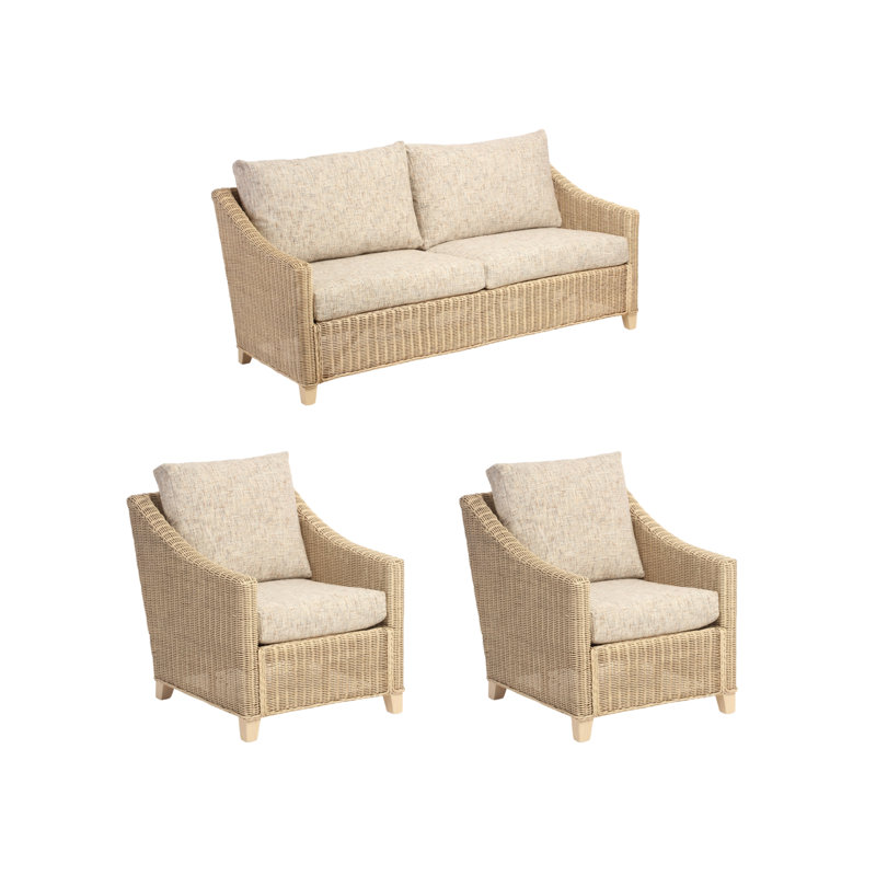 3 Piece Conservatory Sofa Set, Beige