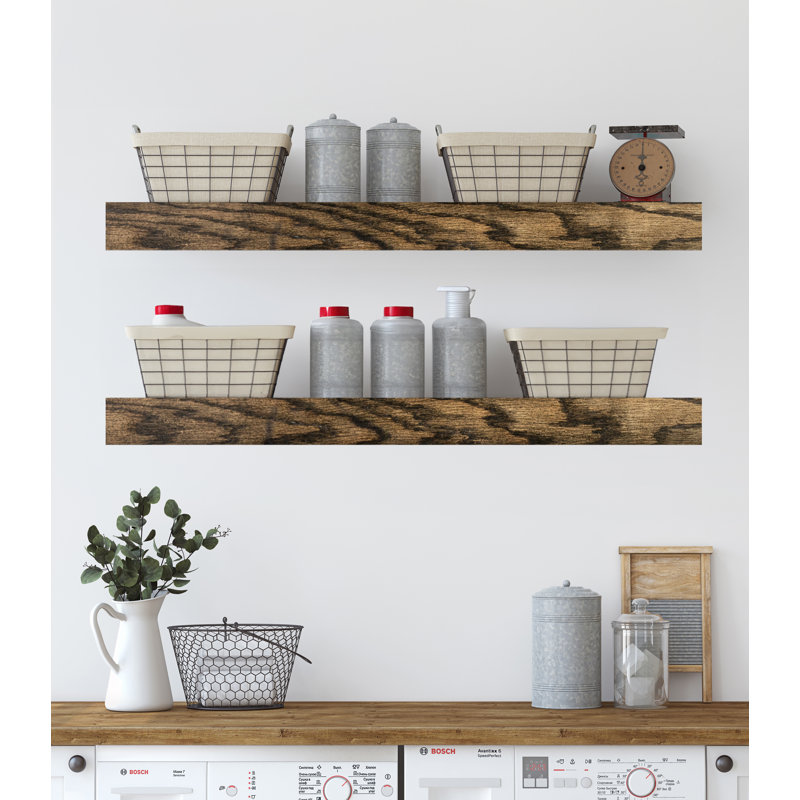 Emerald Lee 2 Piece Oak Floating Shelf, 4" H x 26" W x 4" D