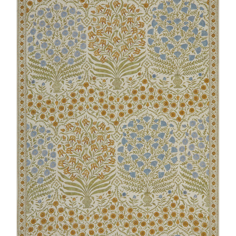 Oscar De La Renta III Sameera 100% Cotton Fabric, Blue/Sage