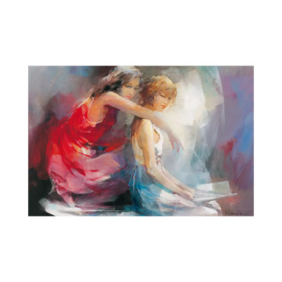 Two Girl Friends II by Willem Haenraets - Wrapped Canvas Painting