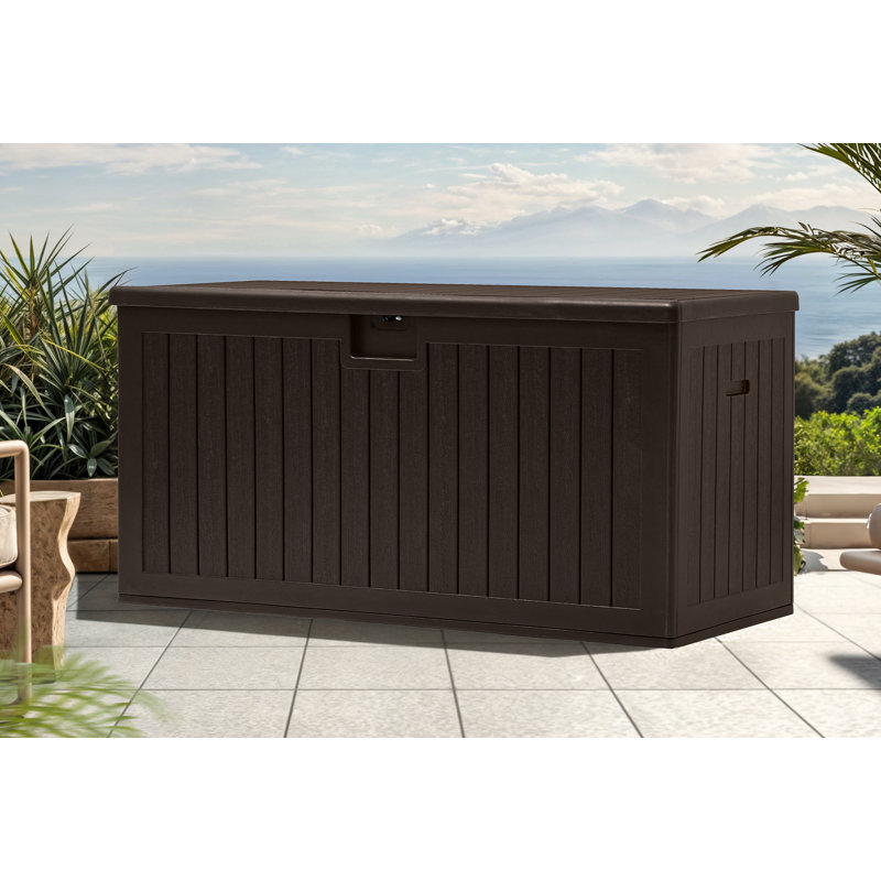 Balconera 137.9cm W 567.8L Lockable Deck Box, Brown