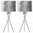 Taylorsville 52Cm Polished Chrome Tripod Table Lamp Set