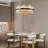 Correia  Luxury 31.5" LED Strip Round Alabaster Kitchen Island Living Room Chandelier-708984361