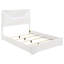 Luxury Queen Panel Bed With Grey High Gloss, 3D Diamond Emboss, Led Lighting For Bedroom Atmosphere Setting Gloss Headboard, Textured Low - Profile Style-129632284