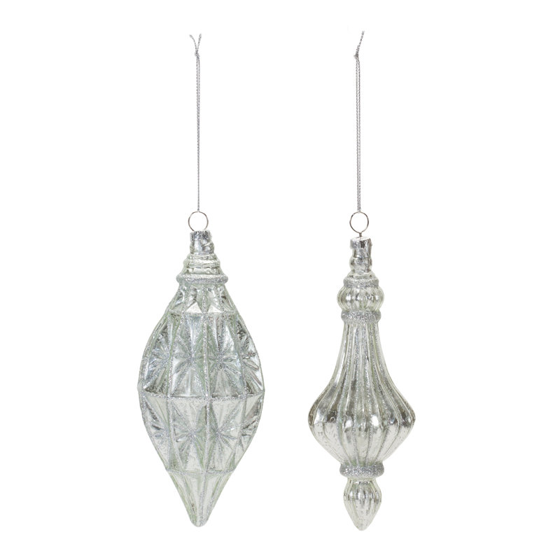 7'' Glass Holiday Shaped Ornament