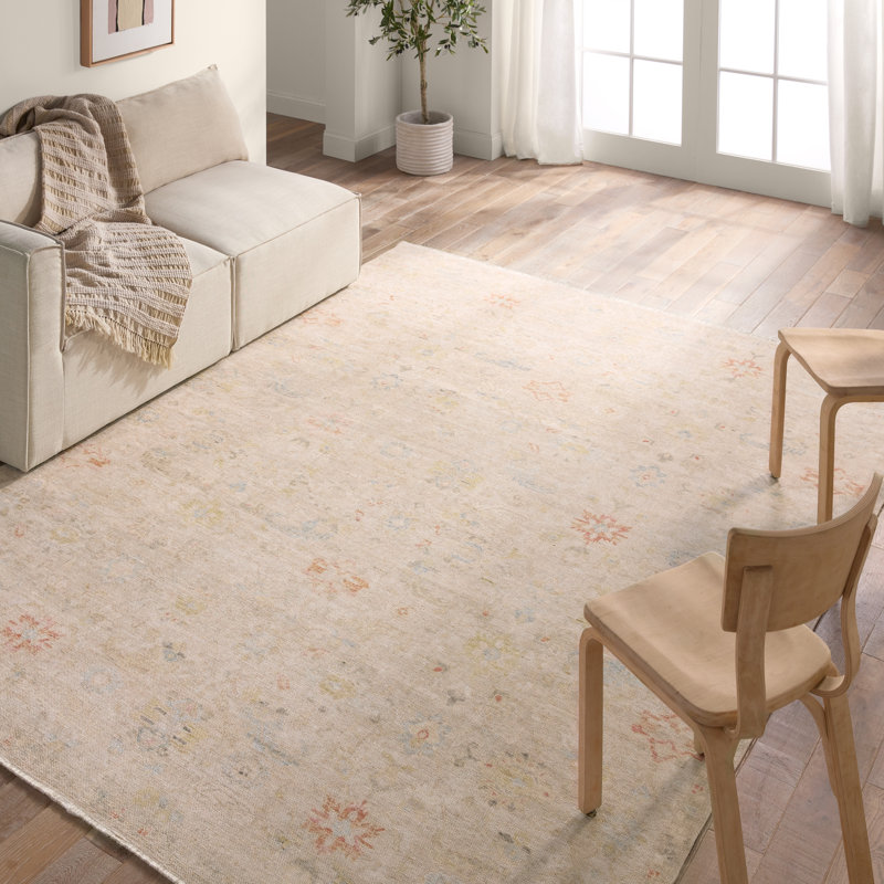 Tapis crème / bleu Damaiah, Rectangle 6 pi x 9 pi