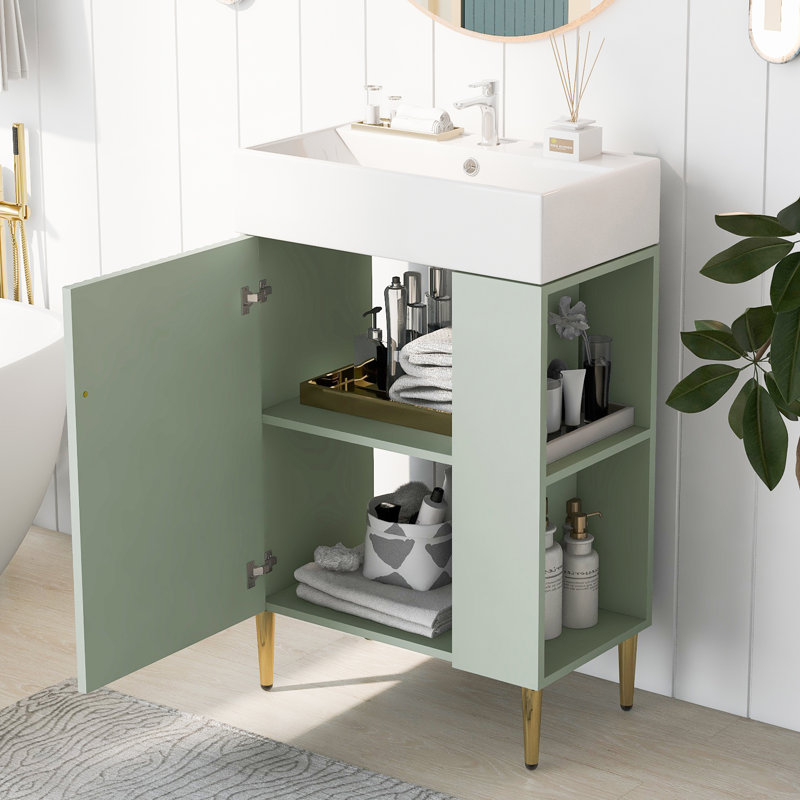 Meuble-lavabo 21,6 po, Vert