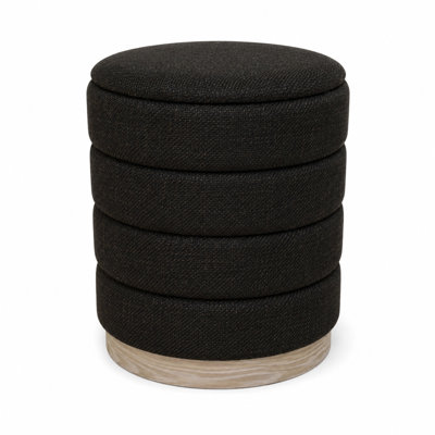 Stylish Linen Cylinder Storage Ottoman