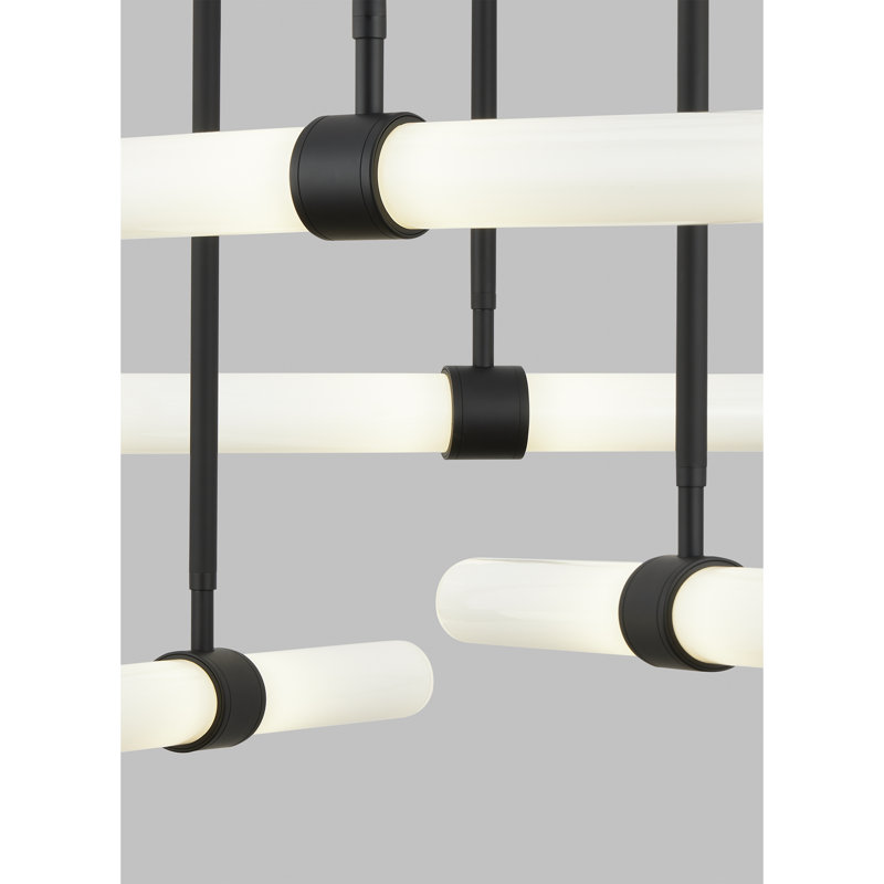 Calumn 6 - Light LED Chandelier, Nightshade Black