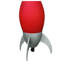 Lampe de table 10,5 pouces Red Rocket Ship Kids - veilleuse en acrylique pour chambre d'enfant, lampe de chevet homologuée UL pour garçons et filles, ampoule non incluse
