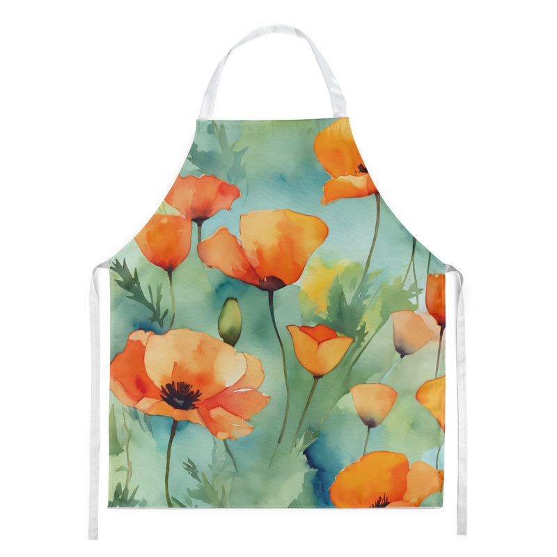 Iris du Tennessee en tablier aquarelle, Coquelicots orange de Californie
