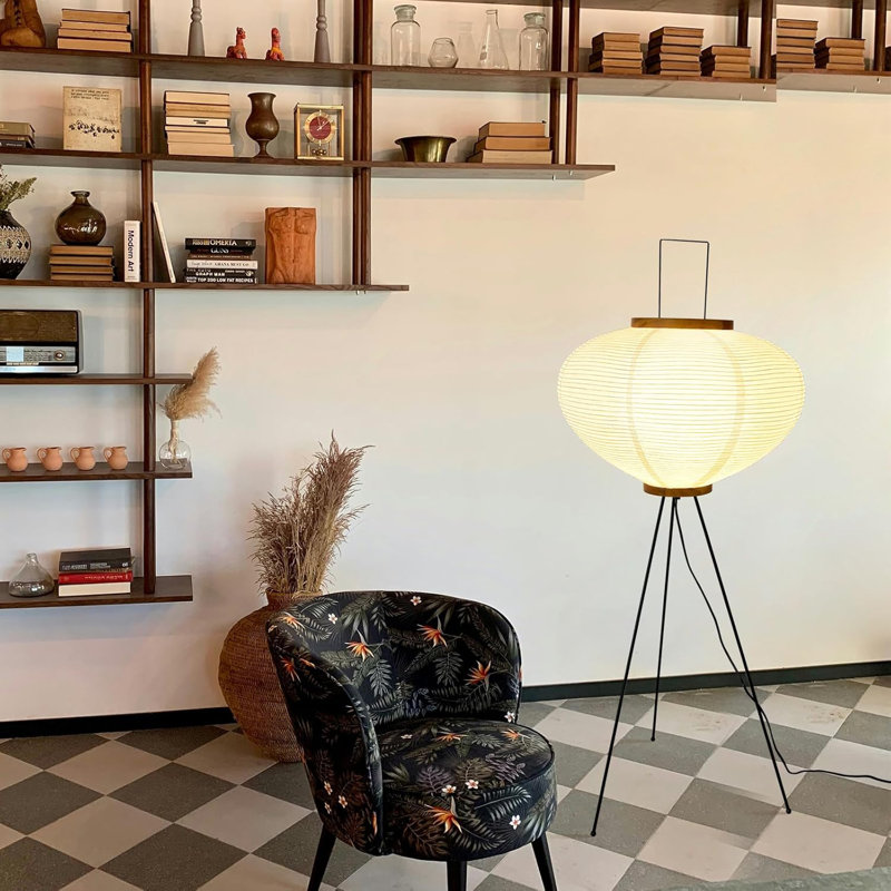 Noguchi Akari Rice Paper Floor Lamp - Handcrafted Lantern Design For Soft Ambient Lighting
