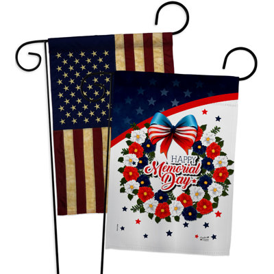 Double Sided 18.5'' H x 13'' W Polyester Independence Day Garden Flag