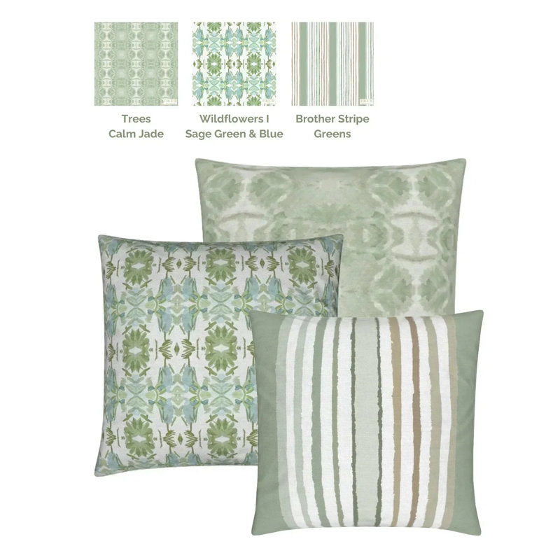 Trees Luxury Throw Pillow, Calm Jade, Square 22"