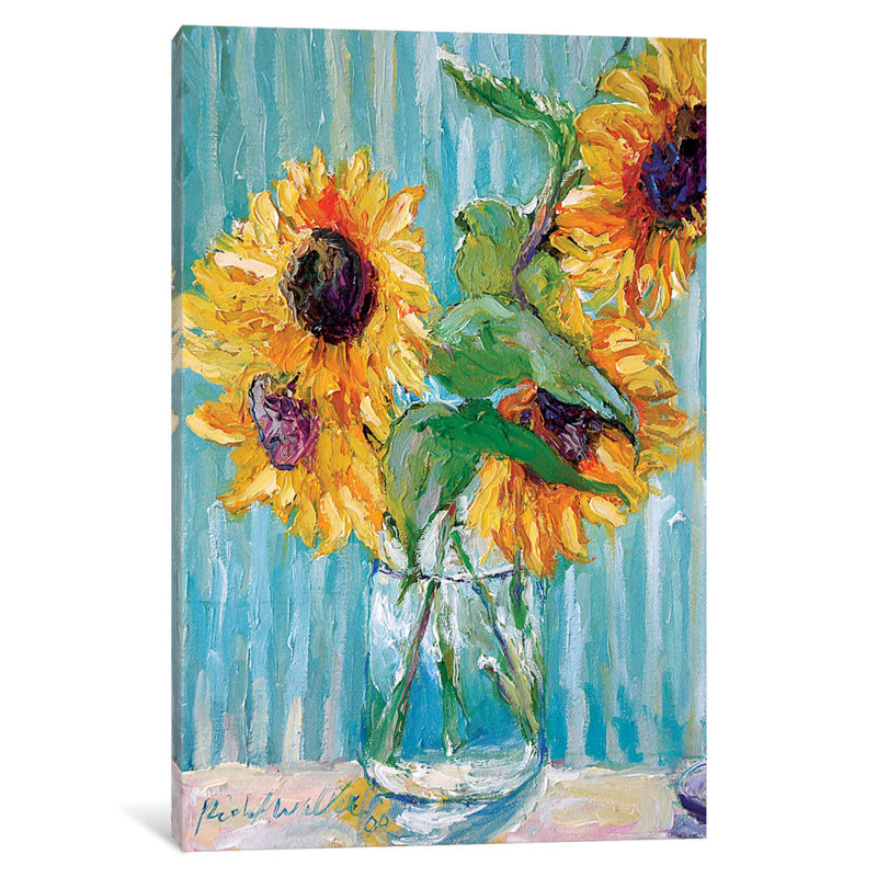 Sunflowers II by Richard Wallich - Wrapped Canvas Painting, 66.04 cm H x 45.72 cm W x 1.91 cm D
