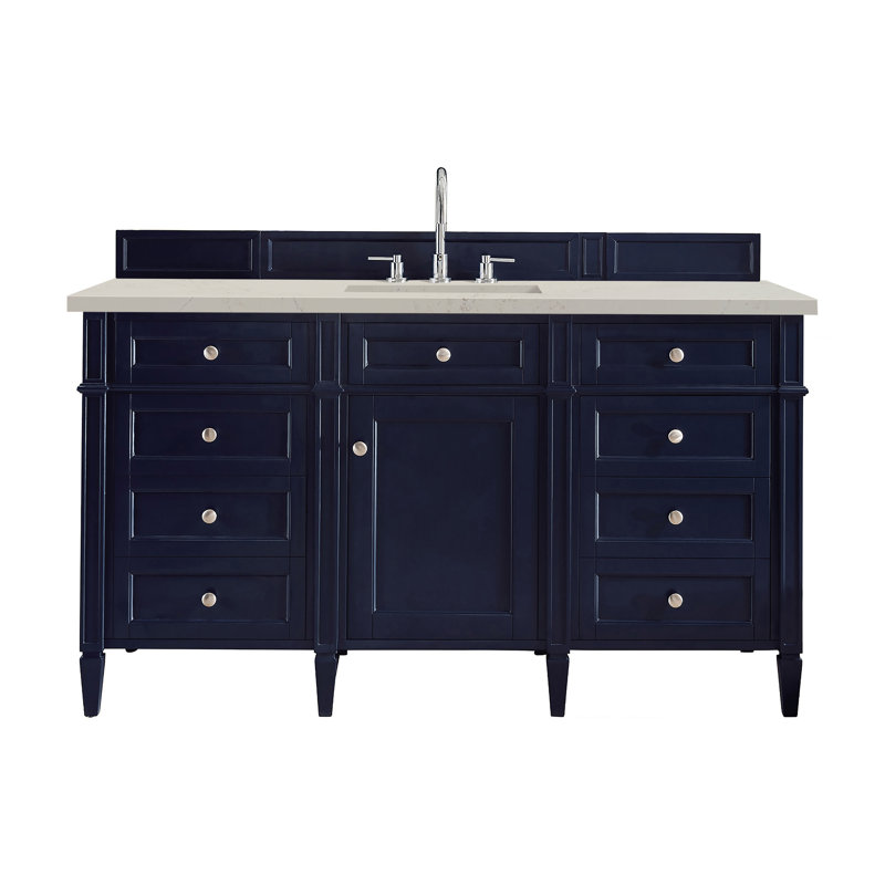 Meuble-lavabo simple 60 po Dussault, Bleu victoire, 8 po, Sibérien