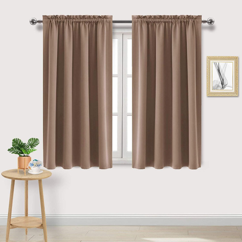 2 Panels Blackout Curtains – Thermal Insulated, Energy Saving & Noise Reducing Bedroom and Living Room Curtains, Set of 2 Rod Pocket Curtain Panels