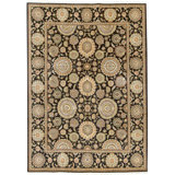 High-Quality Hand-Knotted Black Area Rug