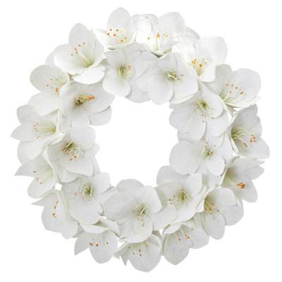 Faux Amaryllis Plastic 24'' Wreath