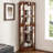 6 Shelf Corner Curio Display Cabinet With Lights, Mirrors And Adjustable Shelves(E26 Light Bulb Not Included)-976080378