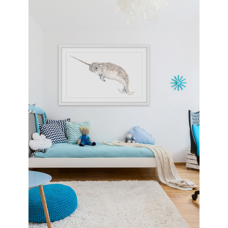 «Narwhal» par Thimble Sparrow, reproduction encadrée, H 24 po x l 36 po x P 1,5 po