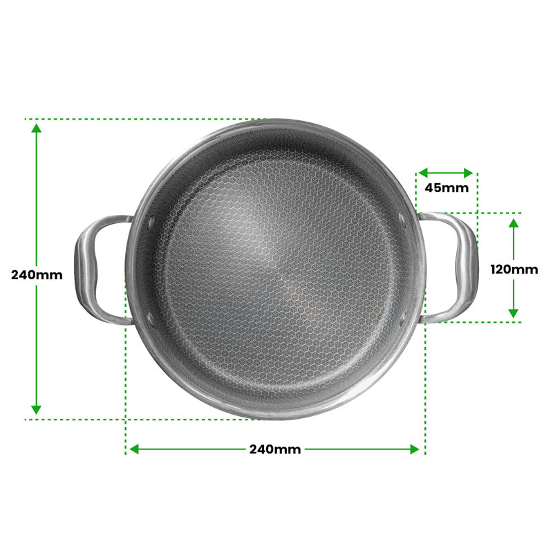 Kuechenkompane 3L Non-Stick Stainless Steel Standard Pot