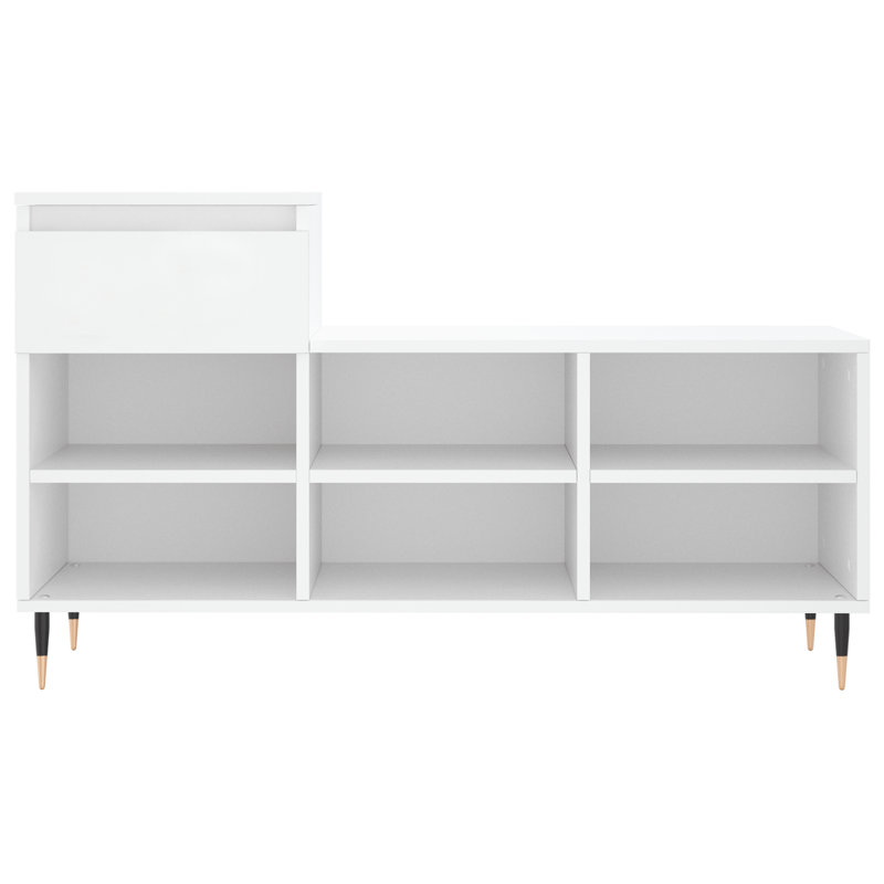 6 Pair Shoe Storage Cabinet, White