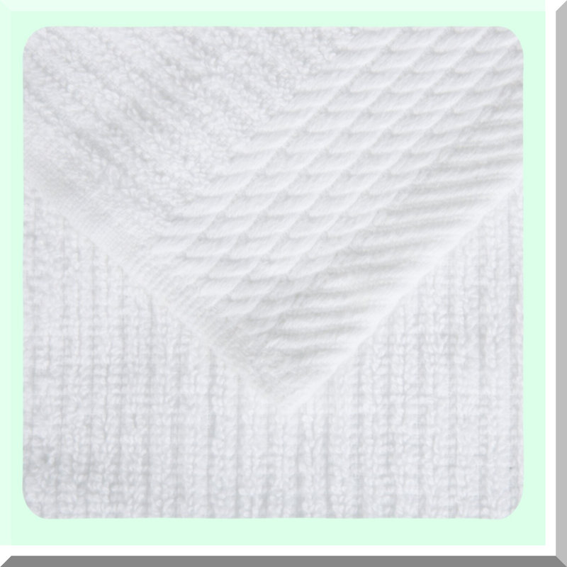 LuxRib Cotton Bliss: 10-Piece White Towel Set