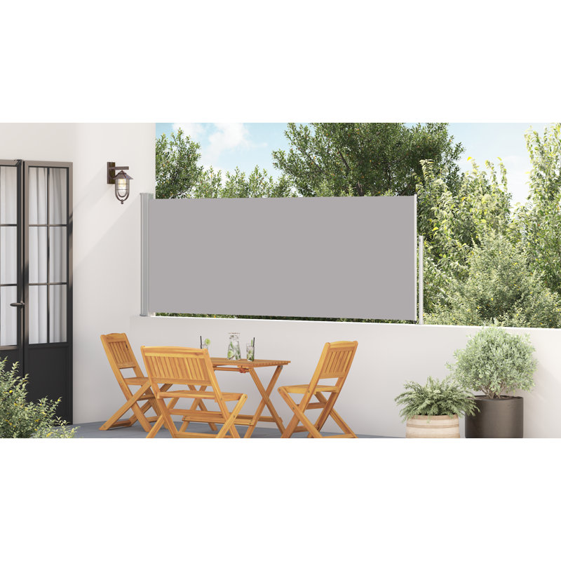 Polyester Cover Patio Retractable Awning, 47.22" H x 196.9" W