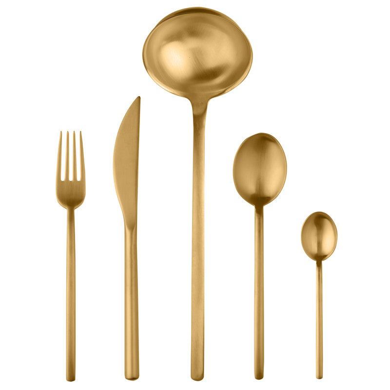 Due Flatware Set - 49 Pieces - Ice Gold, Ice Gold