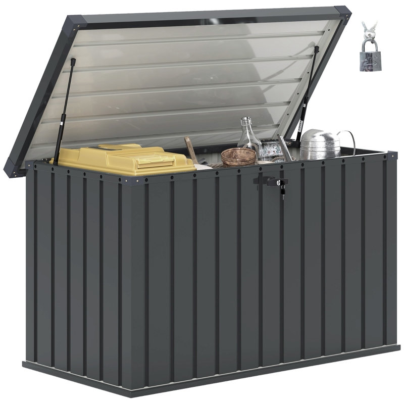 CLIY 66cm W Steel Deck Box in Grey