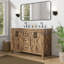 Meuble-lavabo à double cuve brun rustique Linsay