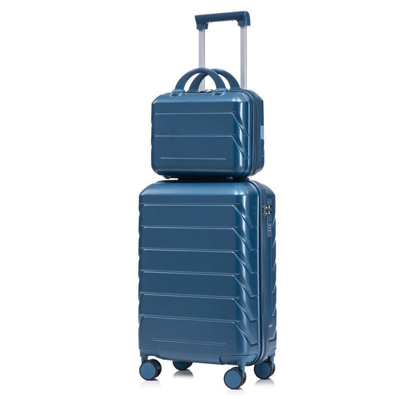 14 "/ 20" 2 pièces / ensemble dans un bagage à roulettes en ABS, Bleu très foncé, 22.2" H x 14.4" W x 9.1 " D