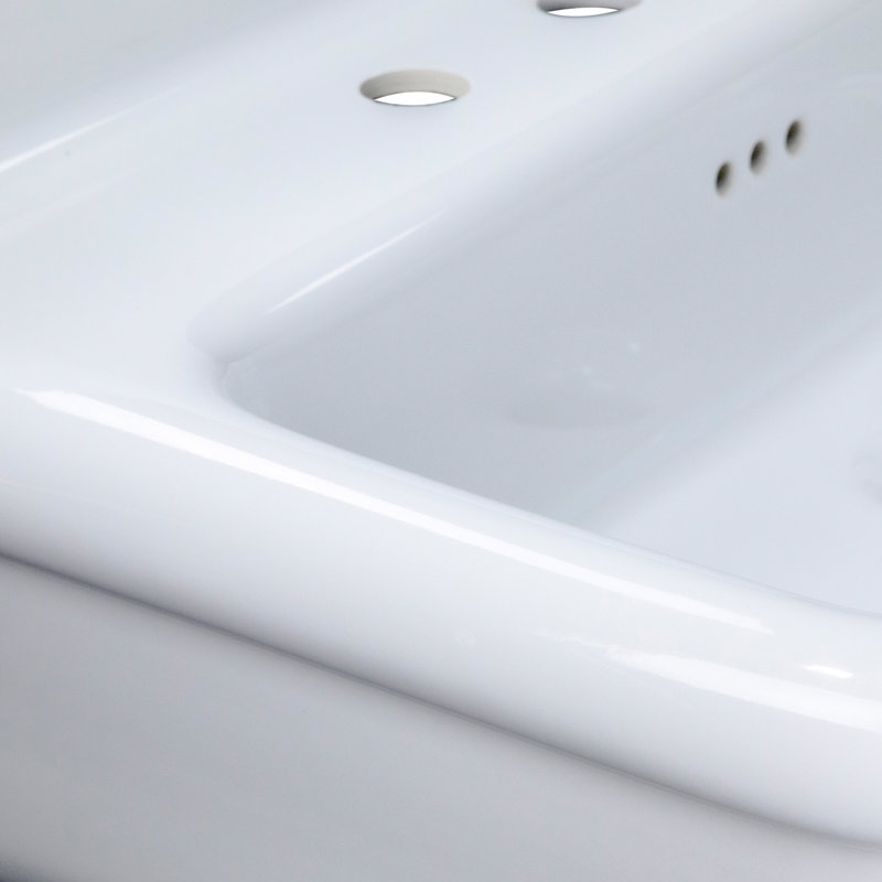 Nantucket Sinks 27.75'' Fireclay Specialty Bathroom Sink with Overflow, White