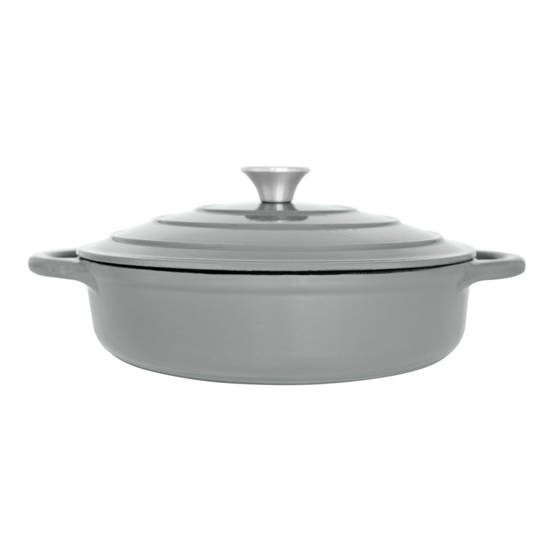 Blackmoor 2.5L Non-Stick Cast Iron Round Dutch Oven, Grey, 33