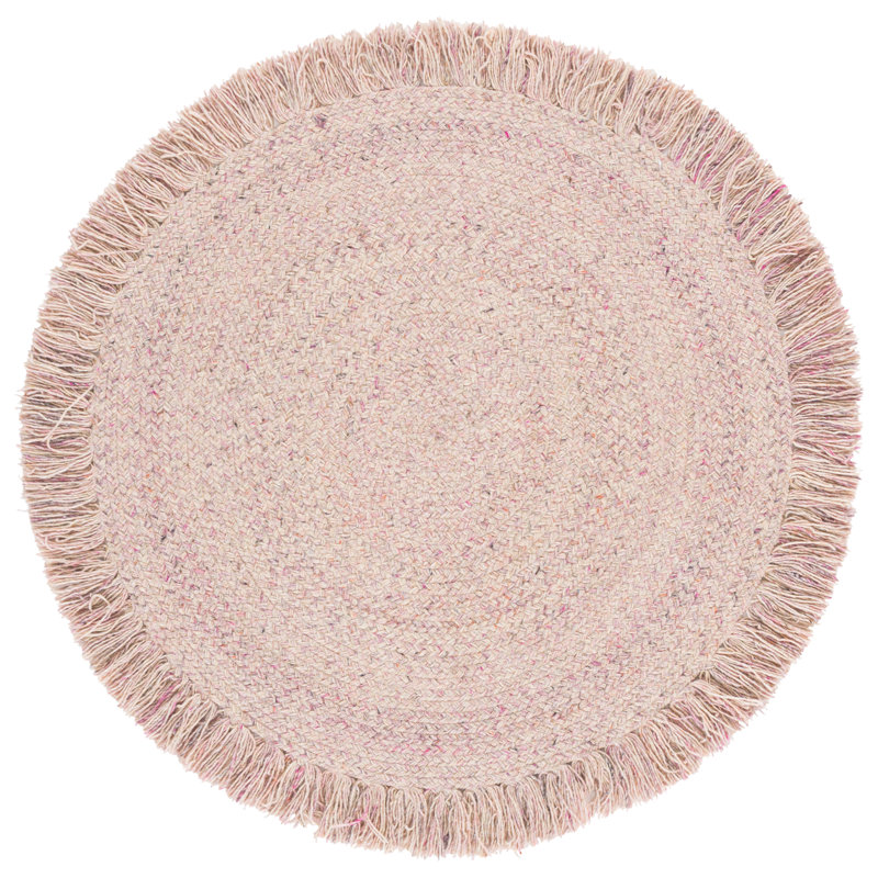 Braided Hand Woven No Pattern Indoor Rug, 6'-0" x 6'-0" Round
