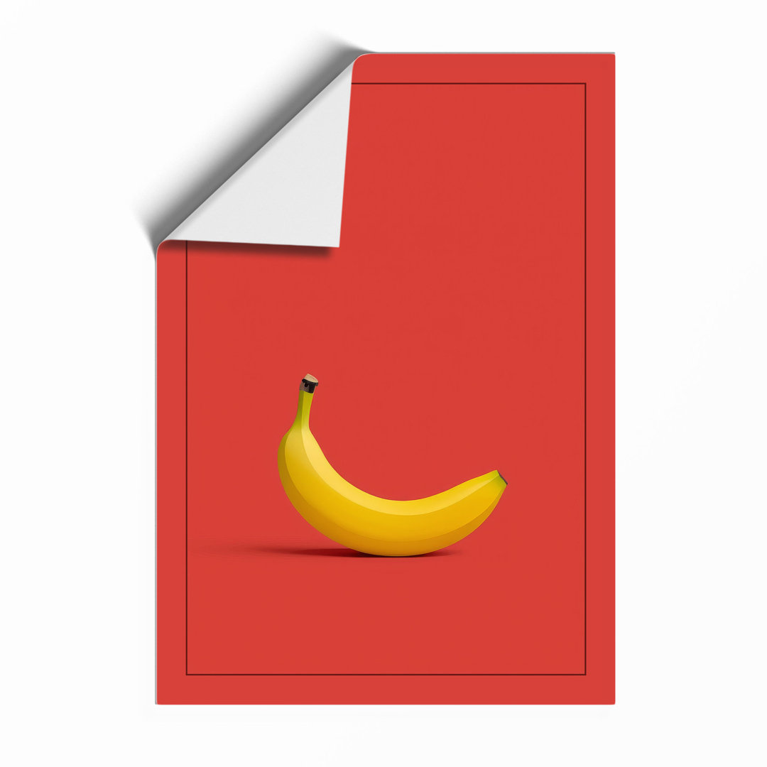 Solitary Banana Minimalist Framed Art Print