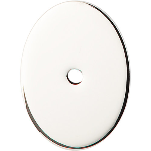 Oval  Backplate, Polished Nickel, 1.75" H x 1.25" W x 0.625" D