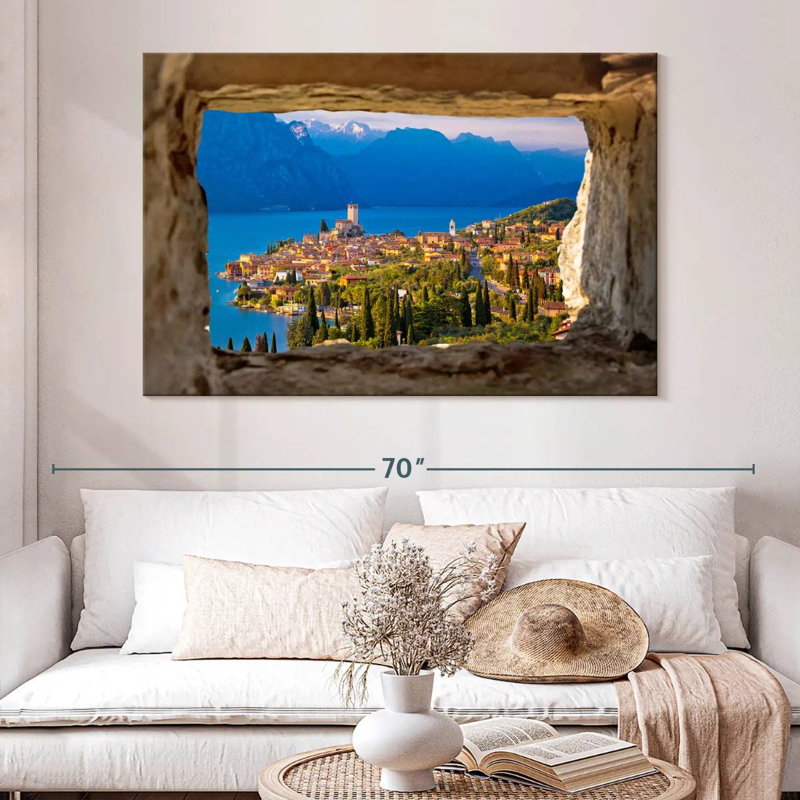 Ravi vue de Malcesine, H 34 po x l 51 po