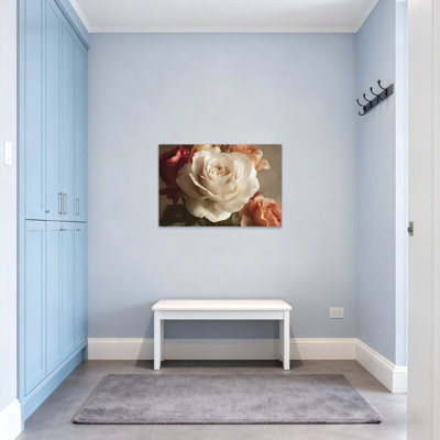 Plants & Flowers White Rose Centered With Pink And Red Accents Z251224084240944473