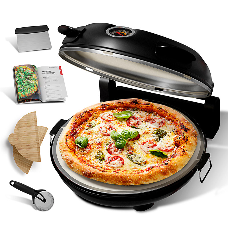 Countertop Portable Electric Pizza Oven with Accessories, Black
