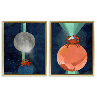 «Crab Orbs Light Rays», ensemble de 2 toiles flottantes encadrées par Lindsey Newman