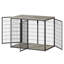 Meuble de 47 po avec 3 portes pour chiens de grande taille et de taille moyenne, gris-1234824713