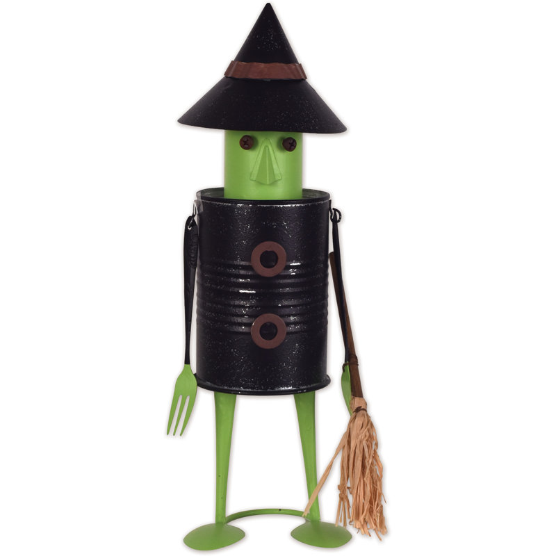 Whimsical Galvanized Metal Witch Figurine - 96707FDB1D12468FAEA8F6545E6E75E0