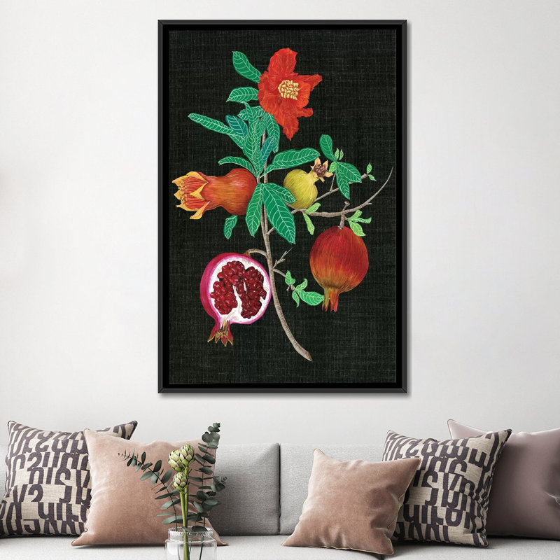 « grenades study ii », reproduction d’impression sur toile, H 26 po x l 18 po x P 1,5 po, Toile avec cadre noir, Pas de tapis