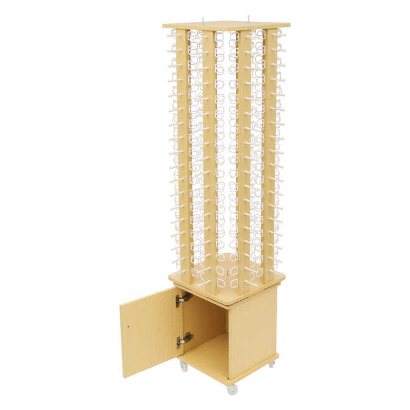 Floor-Standing Eyeglass Holder 4-Sided Eyeglass Display Rack, Brushed Gold